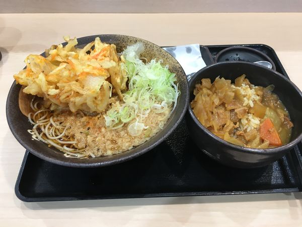 「朝食カレーそば（380￥）」@ゆで太郎 かすみがうら下稲吉店の写真