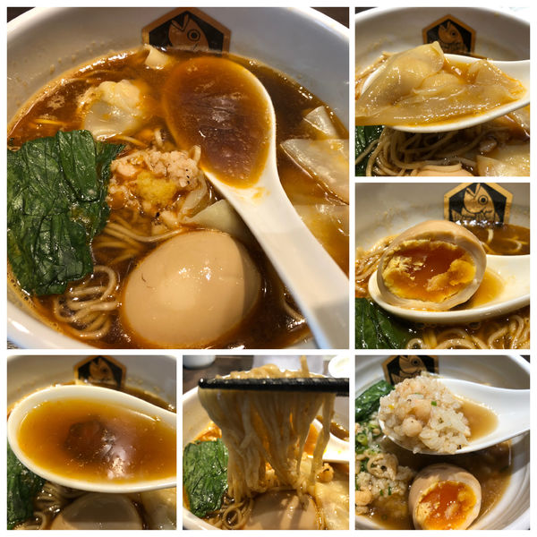 「味玉甘えびらーめん 1070円＋雑炊丼（小）220円」@真鯛らーめん 麺魚 神保町店の写真