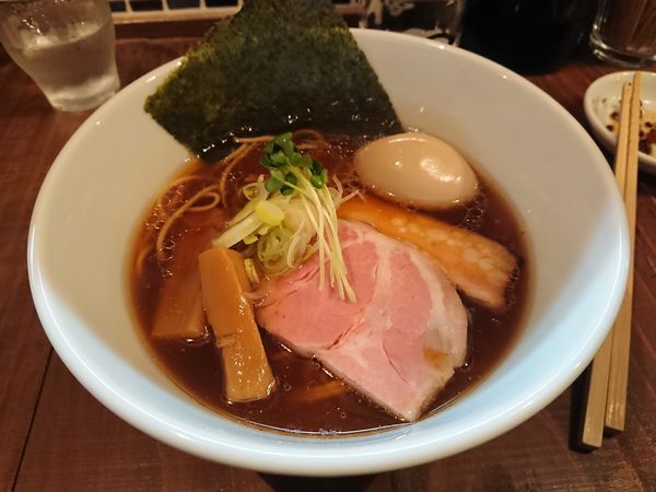 「味玉中華そば880円＋パンダ酒カップ×2本」@ニューカッパの写真