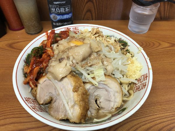 「小＋汁なし＋タマネギキムチ」@ラーメン二郎 亀戸店の写真