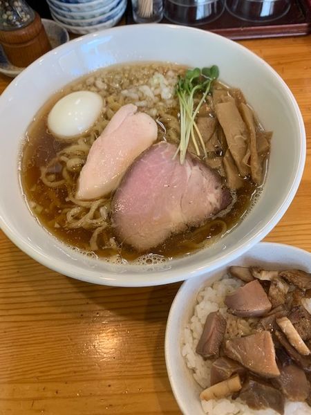 「のどぐろ醤油ラーメン（限定） 850円　ランチミニ丼100円」@麺笑 コムギの夢の写真