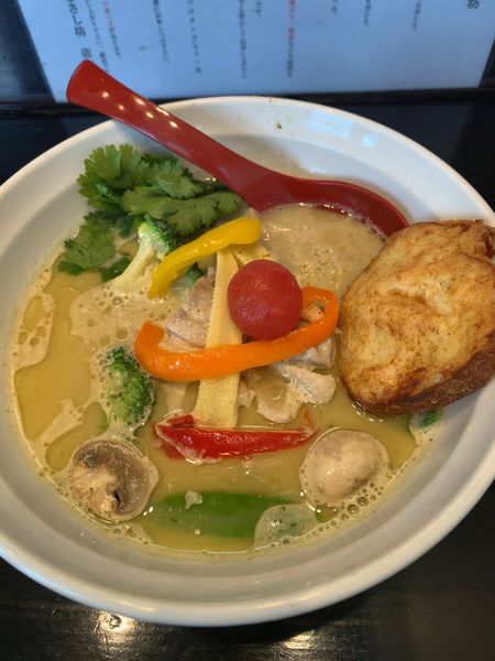 「[限定]グリーンカレーラーメン」@麺匠 むさし坊 武蔵浦和本店の写真