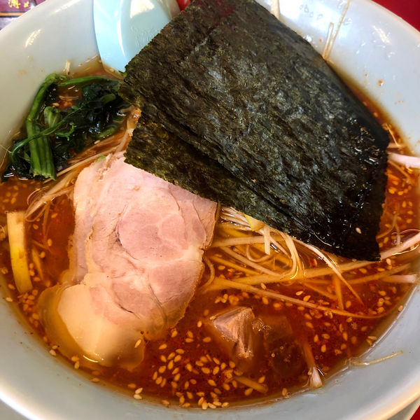 「辛味噌ネギラーメン（中辛）　870円　煮豚」@ラーメン山岡家 大泉店の写真