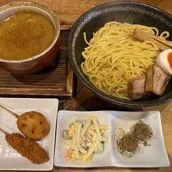 ベジポタカレーつけ麺大盛950円＋串揚げ2本100円