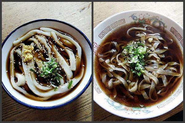 「香露うどん 660円＋中華そば 880円」@信濃屋の写真