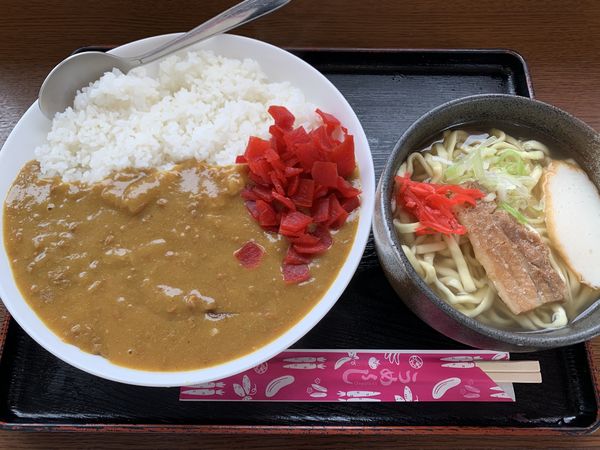 「カレーライスそばセット 550円」@だるま屋 浦西店の写真