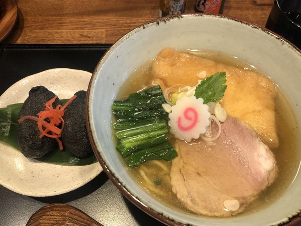 「中華蕎麦（清湯）+稲荷寿司（850+250円）」@中華蕎麦 きつねの写真
