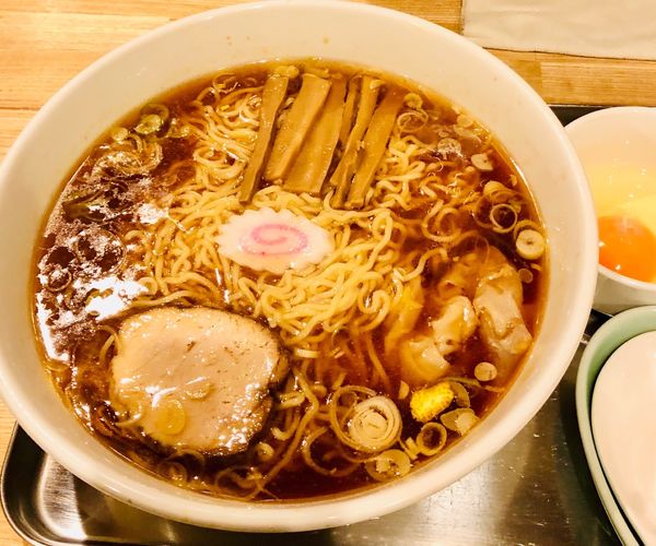 「中華そば大盛1020円雲呑160円生卵60円」@三鷹大勝軒の写真