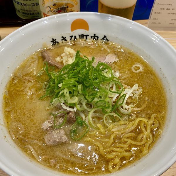 「味噌らーめん＋ビール 小瓶」@あさひ町内会の写真