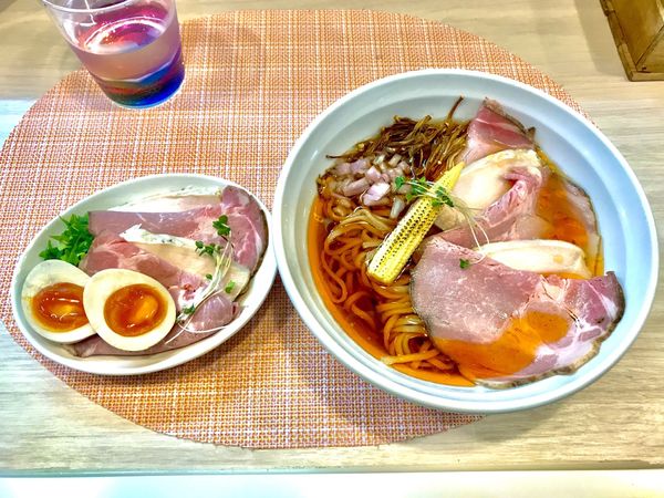 「えびそば全部盛り+肉増し」@えびそば 緋彩の写真