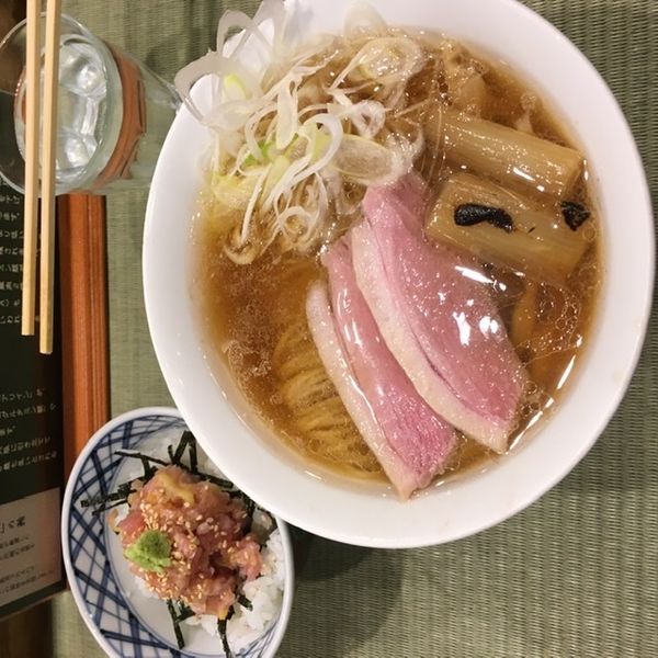 「鴨ラーメン&トロたく丼」@らーめん 鴨to葱の写真