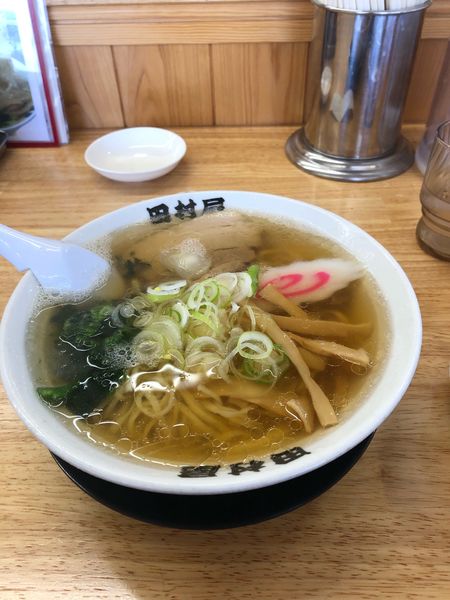 「ラーメン　　　特製大トロもつ煮」@田村屋の写真
