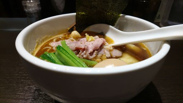 「【昼】特製甘えびらーめん」@真鯛らーめん 麺魚 神保町店の写真