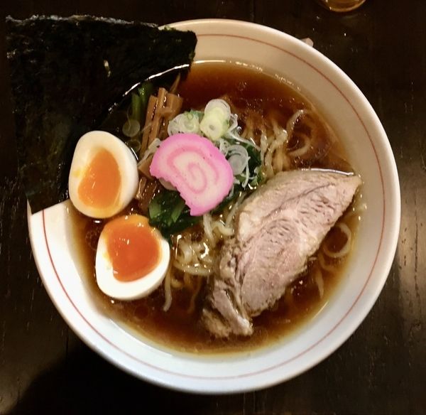 「キリン一番搾り生 中瓶 → 味玉中華そば 醤油」@まるふじ食堂の写真