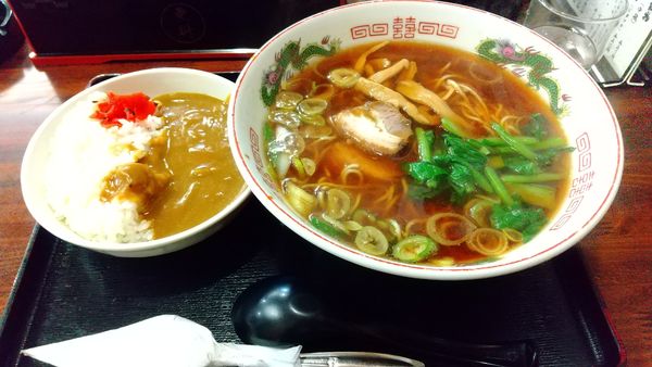 「セットC（中華とミニカレーライス）1000円」@そば処 更科の写真