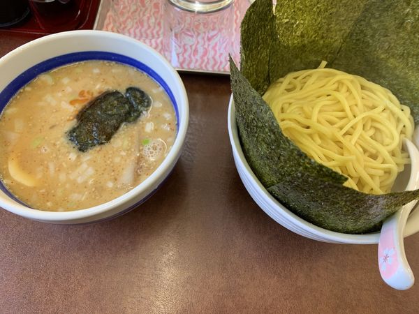 「胡麻味噌つけ麺　海苔トッピング　普通盛」@大勝軒 千代田町店の写真