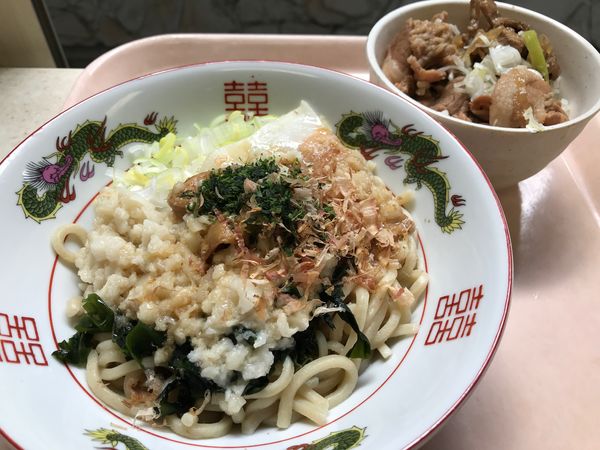 「和風油そばと肉めしセット　550円」@サラダボウルの写真