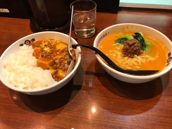 「坦々麺&陳麻飯　ハーフセット780円」@陳麻家 千葉C-one店の写真
