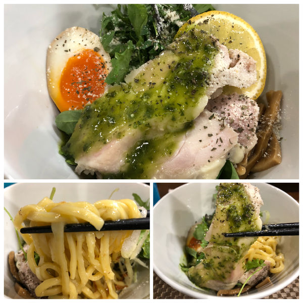 「【限定】ジュノベーゼ 汁なし 850円 飯割り付き」@麺丼Dining 夢者の写真