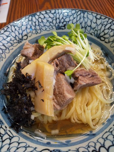 「【限定】トロトロ和牛の甘辛ダレ和え麺〜飯割付〜980円」@拉麺 イチバノナカの写真