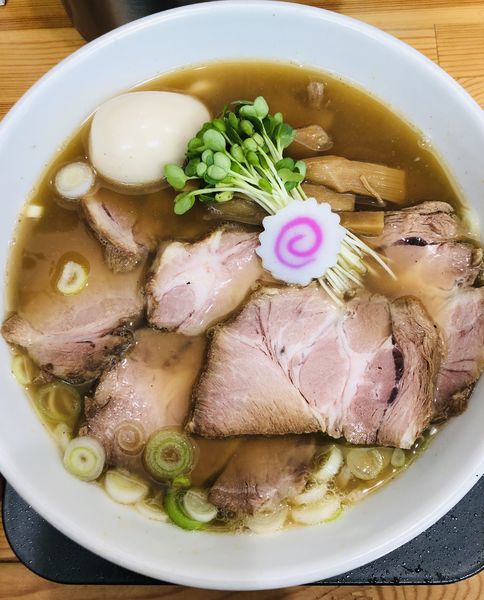 「チャーシュー中華そば(トッピング　味玉)1150円」@中華そば 島風の写真