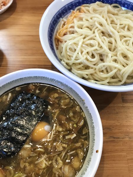 「つけ麺、中、辛味、生卵」@自家製中華そば としおかの写真