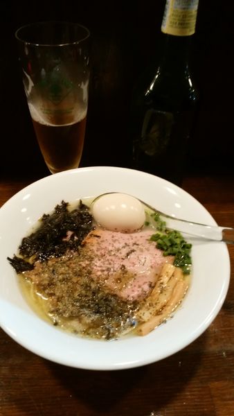 「牡蠣塩らぁ麺¥650+味玉¥100+ハートランド¥500-」@Soupmenの写真