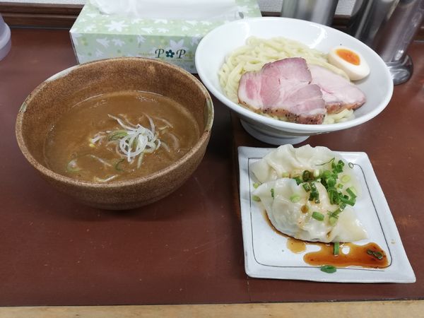 「海老味噌つけめん　海老餃子付き（限定）」@ラーメン ひかりの写真