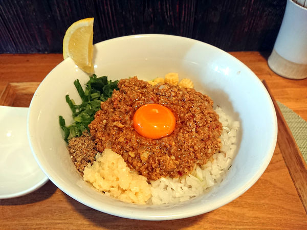 「限定 チキンキーマcurryまぜそば」@中華蕎麦 はざまの写真