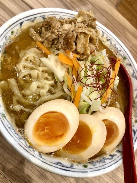「【限定】味噌ラーメン￥900＋味玉￥100」@くじら食堂 nonowa東小金井店の写真