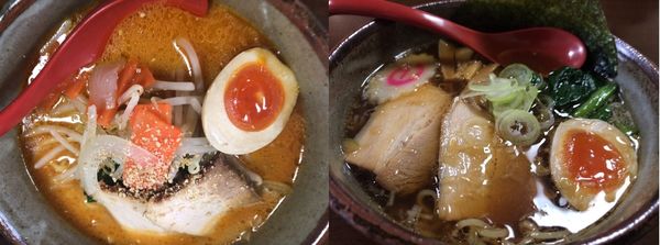 「味噌ラーメン850円＋醤油ラーメン730円」@麺屋 雲猫の写真