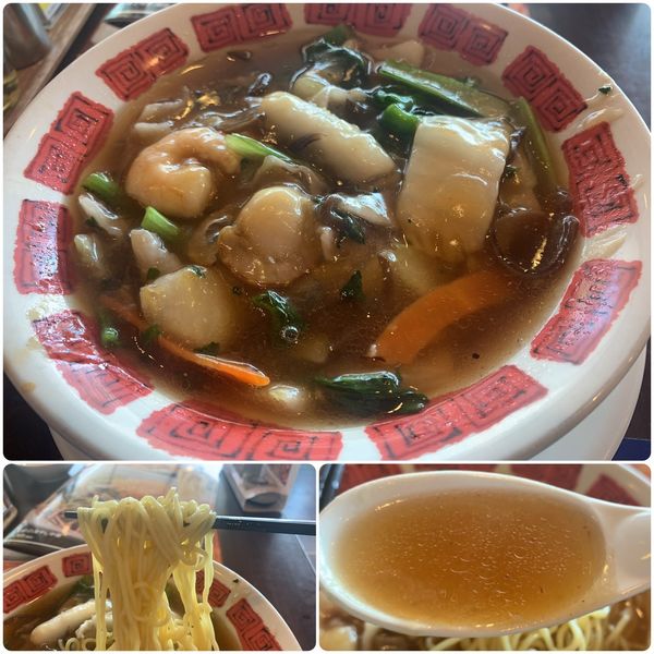 「海鮮3種と菜の花の具沢山あんかけラーメン¥879」@バーミヤン 緑園都市店の写真