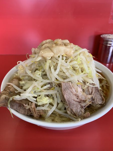 「小ラーメン　豚増し　ヤサイ　ニンニク　アブラ」@ラーメン二郎 茨城守谷店の写真