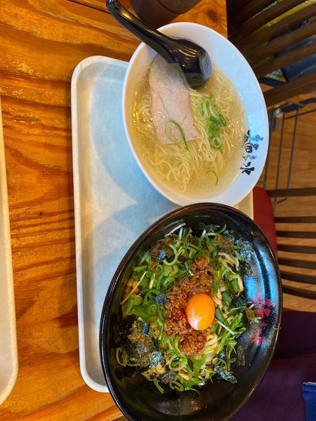 「博多とんこつ＋台湾まぜそば＋塩ラーメン」@麺水 名古屋北店の写真