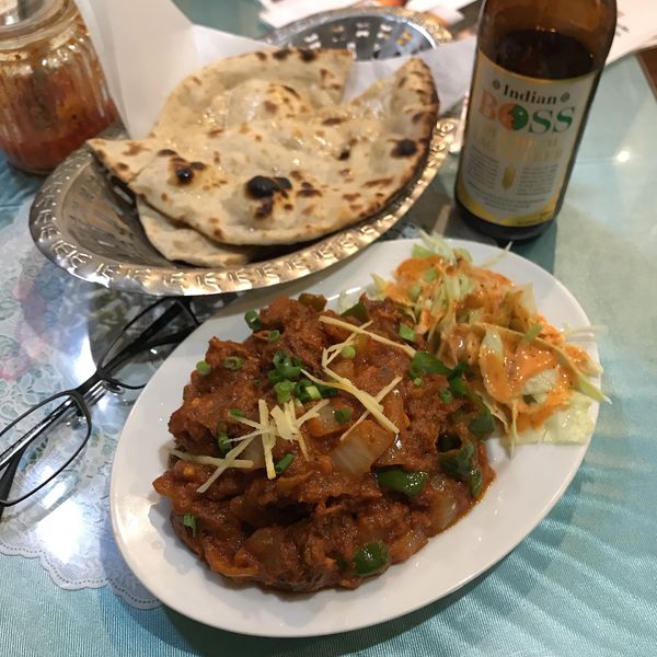 「マトンブナ(辛口)＋ロティ」@アムラパーリーの写真