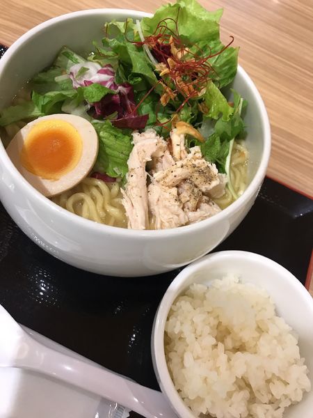 「鶏白湯塩そば＋ごはん」@蔭山樓 ららぽーと富士見店の写真