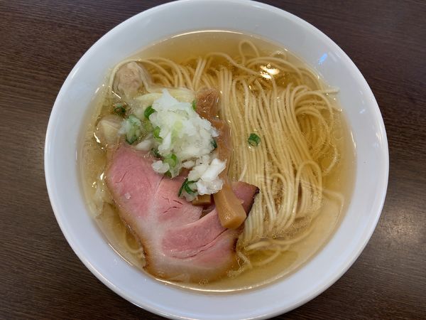 「ワンタン塩そば950円、和えそば250円」@中華そばイデタの写真