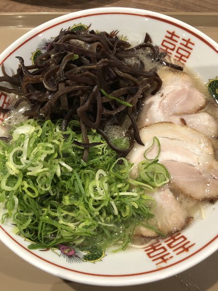 「博多セット＋ネギ＋キクラゲ」@博多だるまJAPAN イオンモール幕張新都心店の写真