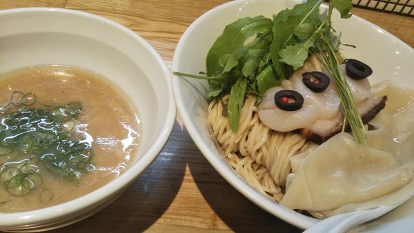 「ホタテつけそば（限定、1200円）＋貝塩和え玉」@らーめん 改の写真