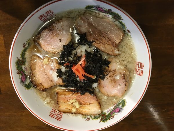 「肉煮干生姜そば」@CLAM＆BONITO貝節麺RAIKの写真