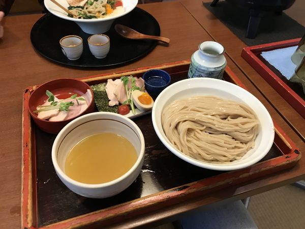 「出汁つけそば（水出汁と平打麺）」@らぅめん 愛ごやの写真