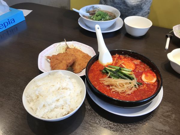 「旨辛麺【3辛、背脂多め】」@来来亭 豊橋柳生橋店の写真