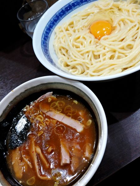 「つけ麺・生玉子増し」@中華そば べんてんの写真