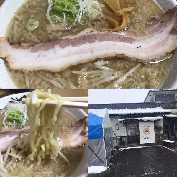 「霜降中華そば➕背脂多め➕麺固め」@食堂 はせ川の写真
