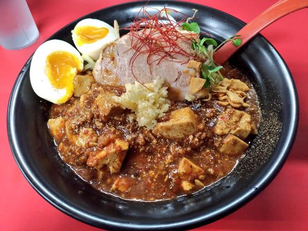 「夜限定裏メニュー セアブラニンニクマーボーマゼソバ」@和風らーめん はるやの写真