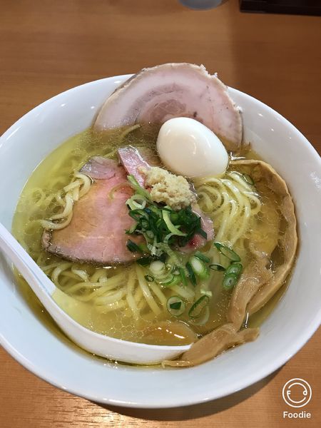 「【限定】「日本三大地鶏の塩ラーメン特選盛り1100円＋極細替」@麺堂 稲葉の写真