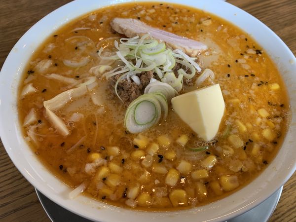 「味噌ラーメン　コーン、バタートッピング」@手打ちラーメン 谷家の写真