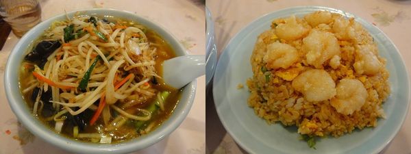 「もやしラーメン+半エビチャーハン+中瓶」@中国料理 大味の写真