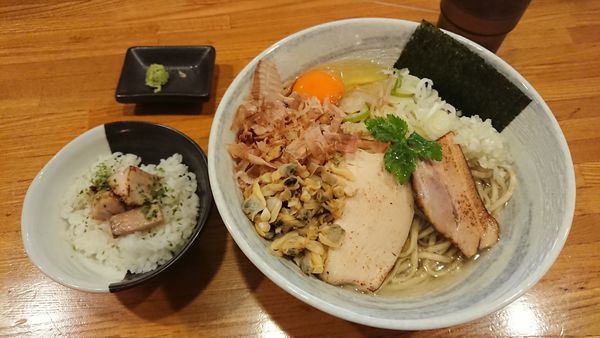 「【限定】アサリと上州地鷄のまぜそば～おい飯付（中）1050円」@麺屋 ひな多の写真