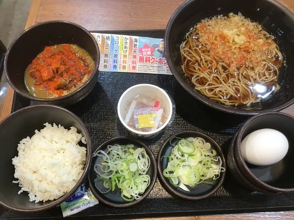 「朝そば(納豆)380円、クーポンでカレールー200円が無料」@ゆで太郎 柏豊四季店の写真